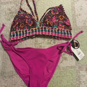 Floral Bikini Top and Pink Bottom